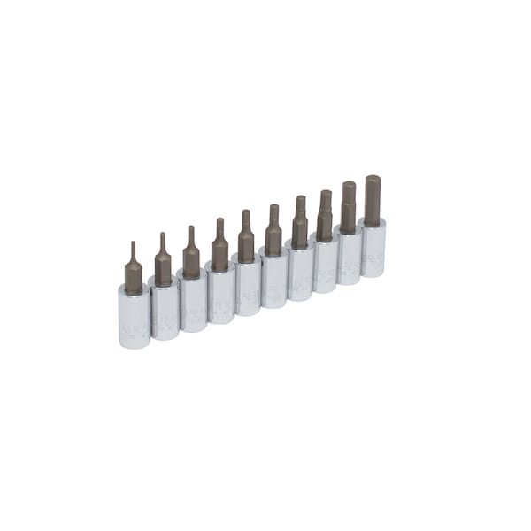 1/4" Drive Hexagonal Short Bit, SAE, 10 pcs